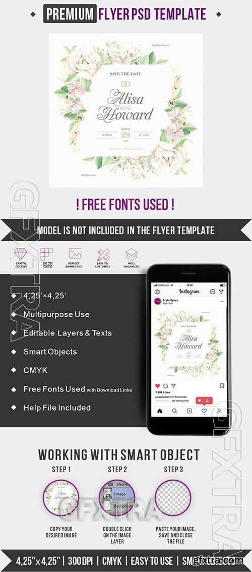 Wedding Invintation PSD Flyer Template