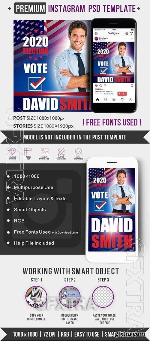 Your Vote Instagram post and story PSD Template Your Vote Instagram post and story PSD Template