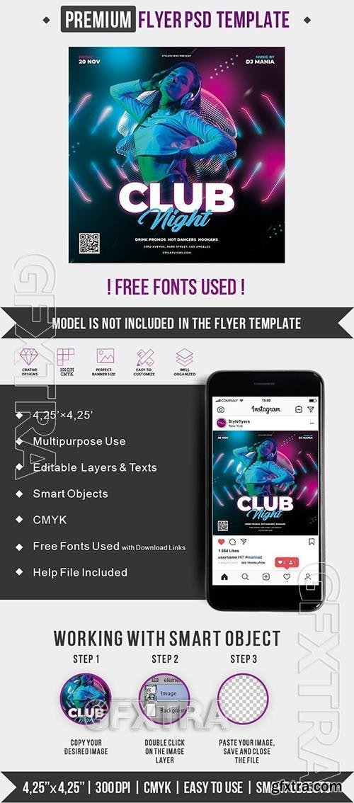 Club Night PSD Flyer Template Club Night PSD Flyer Template