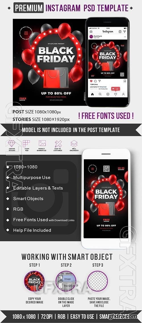 Black Friday Instagram post and story PSD Template Black Friday Instagram post and story PSD Template