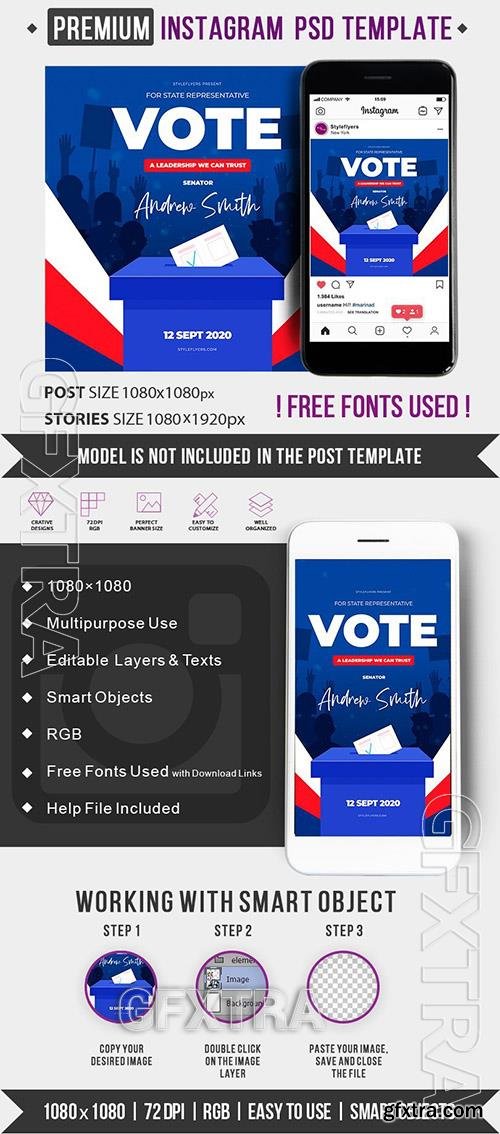 Vote Instagram Post and Story PSD Template Vote Instagram Post and Story PSD Template