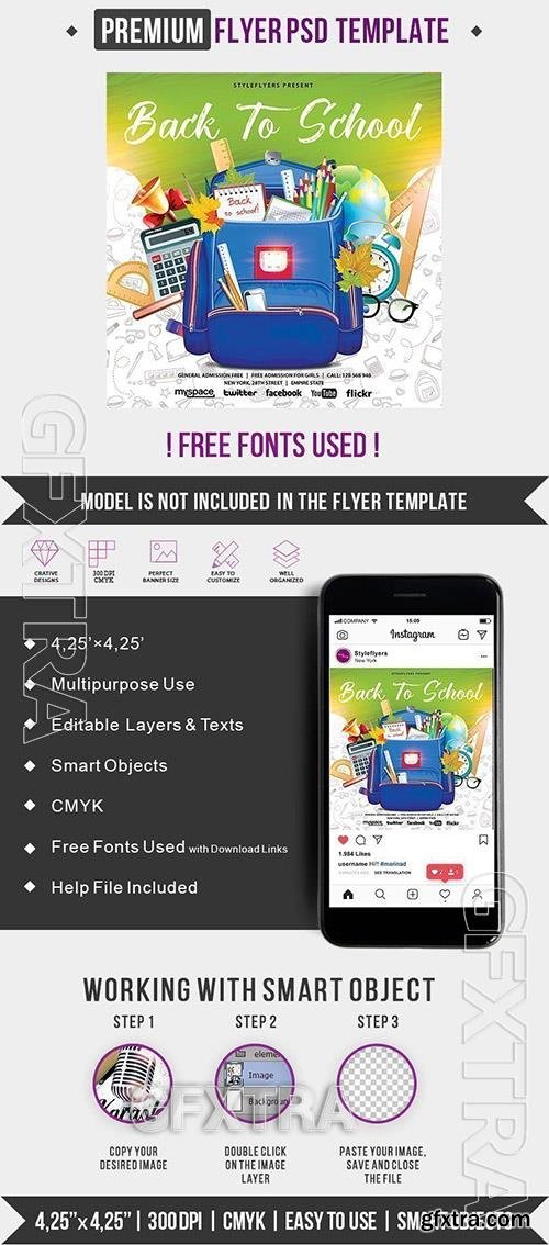 Back To School PSD Flyer Template Back To School PSD Flyer Template