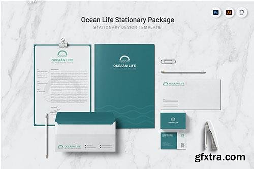Ocean Life Stationary device for brand identity Ocean Life Stationary device for brand identity