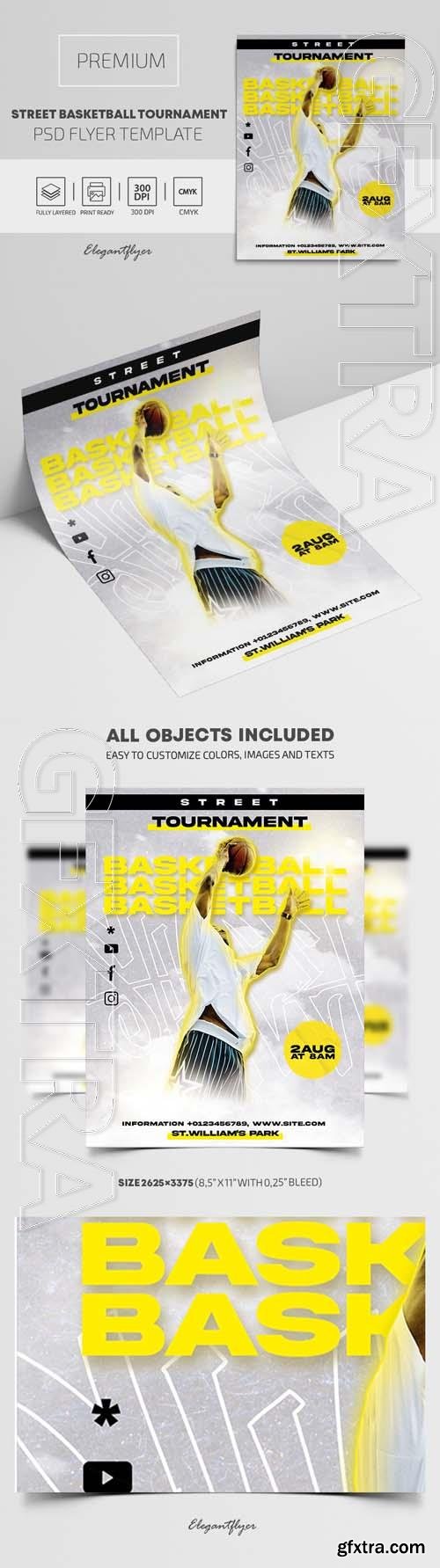 Street Basketball Tournament – Premium PSD Flyer Template Street Basketball Tournament – Premium PSD Flyer Template