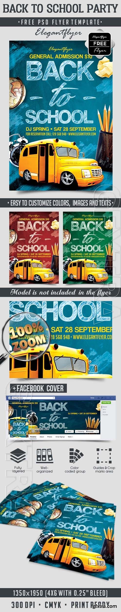 Back to School Party Flyer PSD Template Back to School Party Flyer PSD Template