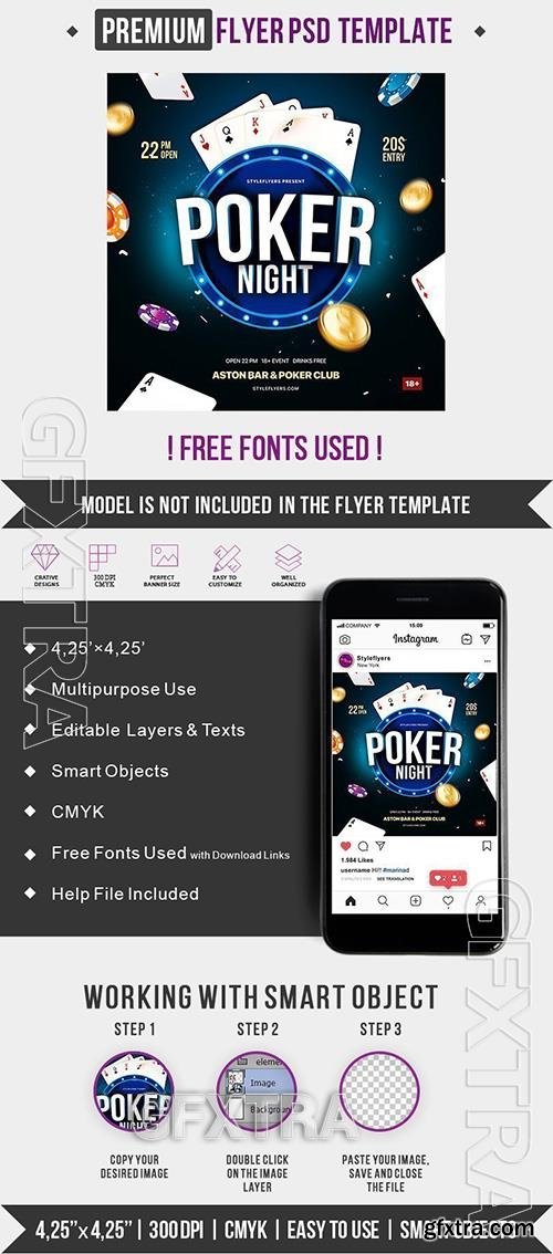 Poker Flyer PSD Template