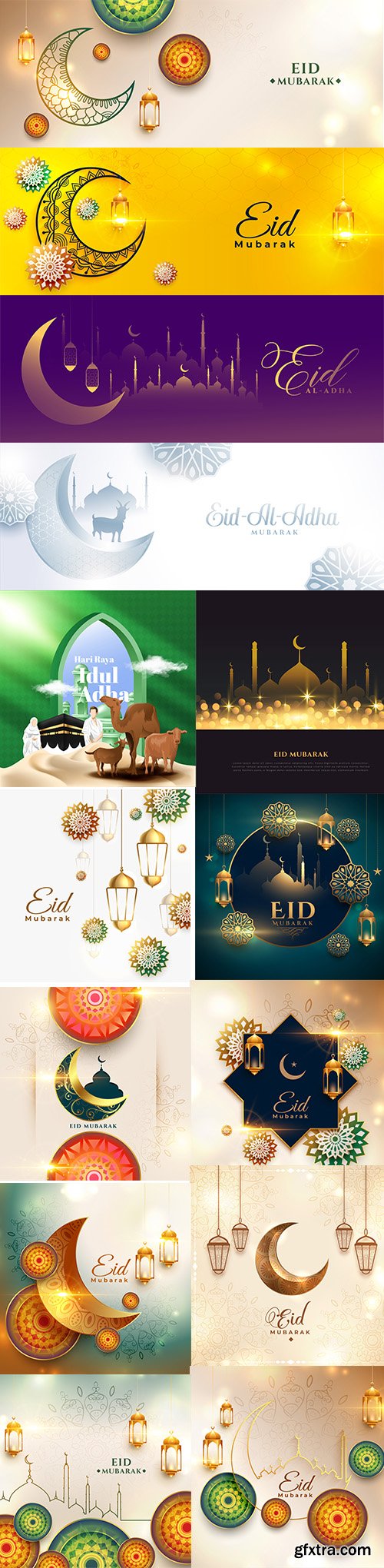 Eid mubarak banner with beautiful colors vol2