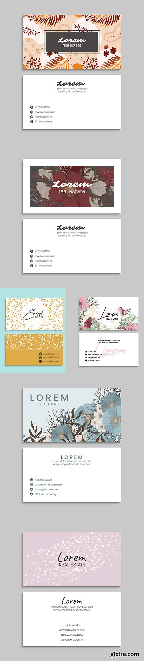 Business card set vector illustration