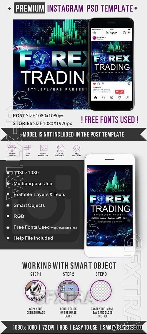 Forex Traiding PSD Instagram Post and Story Template Forex Traiding PSD Instagram Post and Story Template