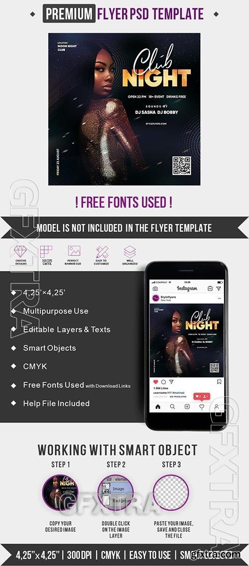 Night Club PSD flyer square Template Night Club PSD flyer square Template