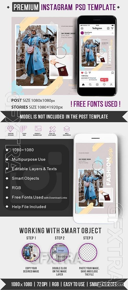 Fashion Show PSD Instagram Post and Story Template Fashion Show PSD Instagram Post and Story Template