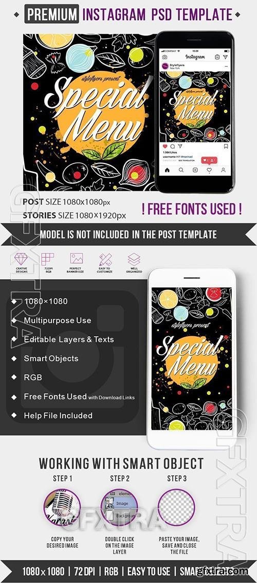 Special Menu PSD Instagram Post and Story Template Special Menu PSD Instagram Post and Story Template