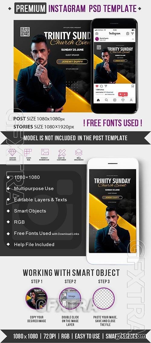 Trinity Sunday Church Event PSD Instagram Post and Story Template Trinity Sunday Church Event PSD Instagram Post and Story Template