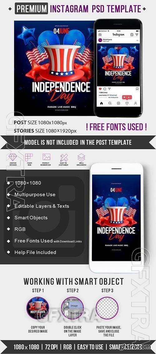 Independence Day PSD Instagram Post and Story Template Independence Day PSD Instagram Post and Story Template
