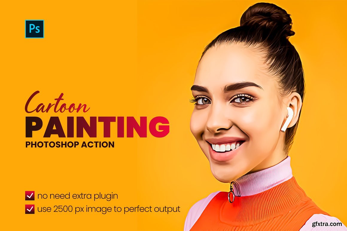 CreativeMarket - Cartoon Painting Photoshop Action 6182434 » GFxtra