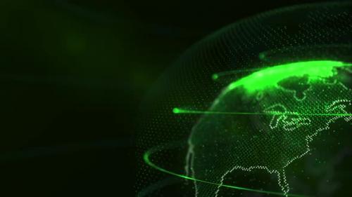 Videohive - spinning green planet earth on a black background - 33504423 - 33504423