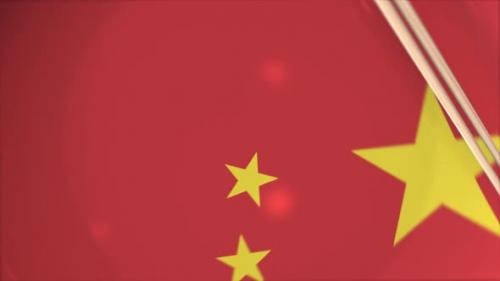 Videohive - Chopsticks and Plate with Printed Flag of China - 33510284 - 33510284