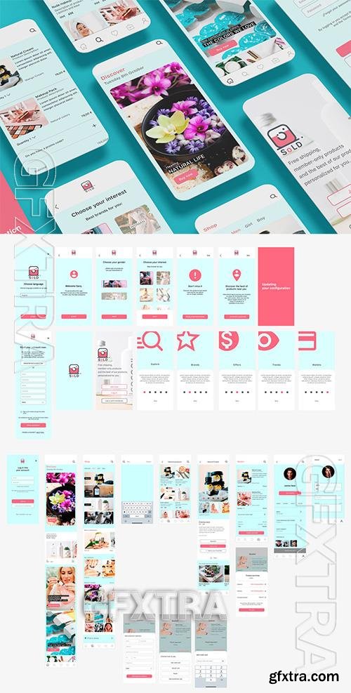 Beauty & Makeup Blue eCommerce App UI Kit Shop UVCFT6Z Beauty & Makeup Blue eCommerce App UI Kit Shop UVCFT6Z