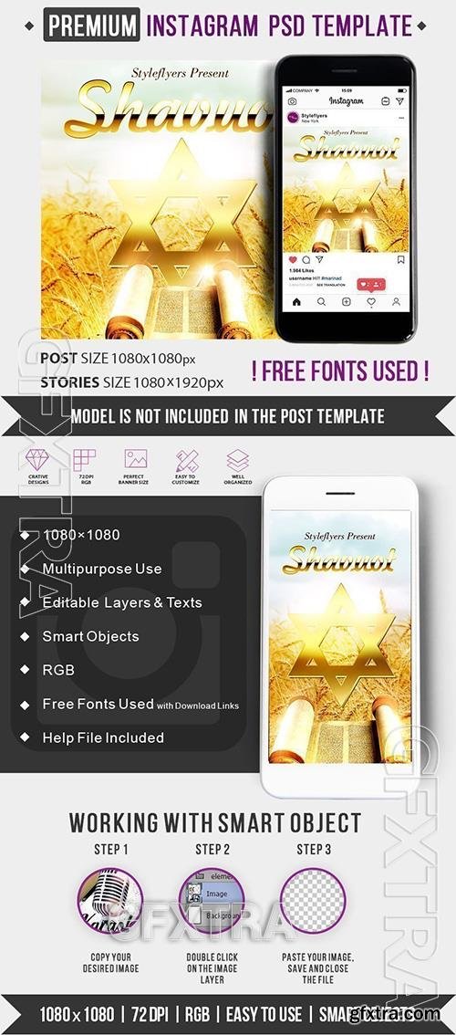 Shavuot PSD Instagram Post and Story Template Shavuot PSD Instagram Post and Story Template