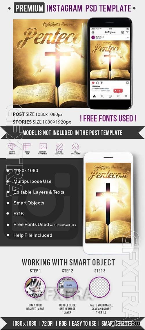 Pentecost PSD Instagram Post and Story Template Pentecost PSD Instagram Post and Story Template