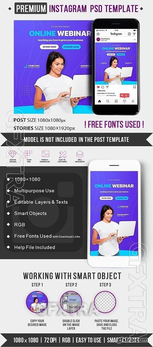 Online Webinar PSD Instagram Post and Story Template