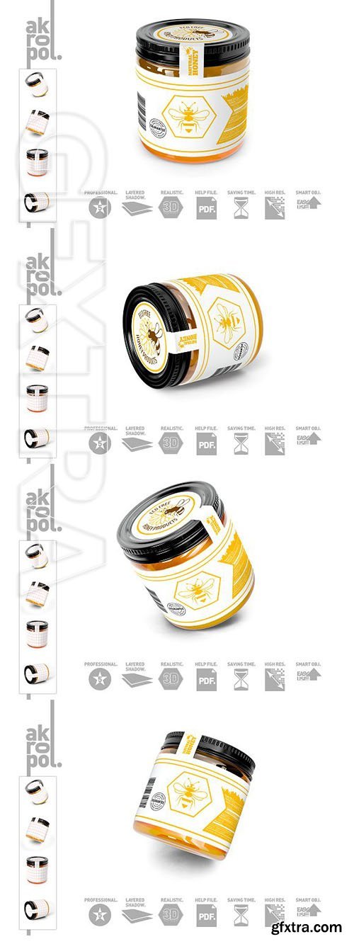 CreativeMarket - Honey Jar Bottle Mockup 2876604