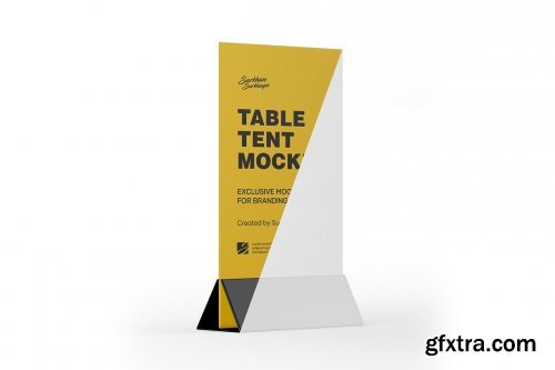 CreativeMarket - Plastic Table Tent Mockup 5242102