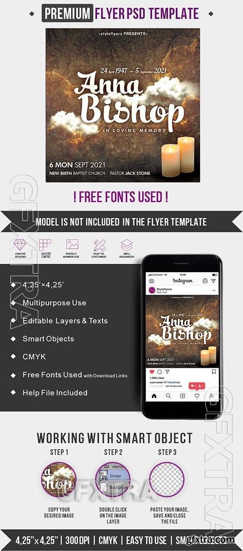 Funeral Program Flyer PSD Template