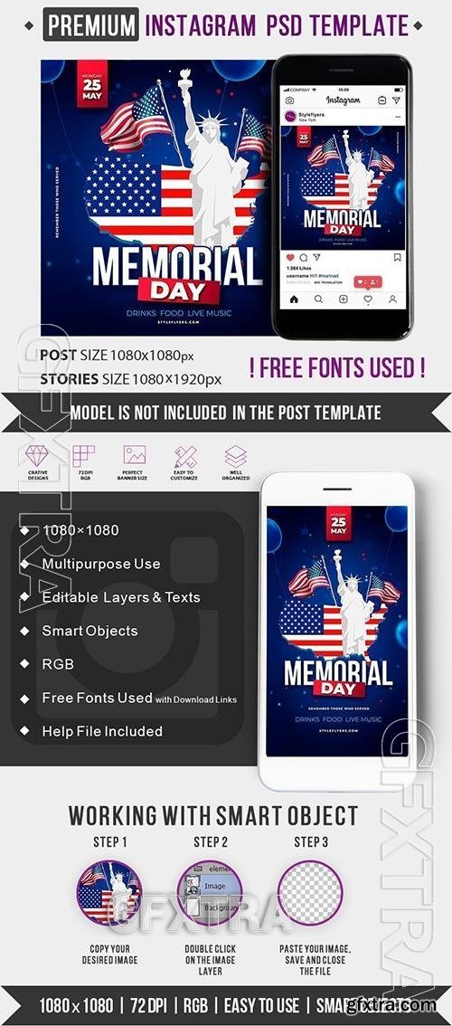 Memorial day PSD Instagram Post and Story Template Memorial day PSD Instagram Post and Story Template