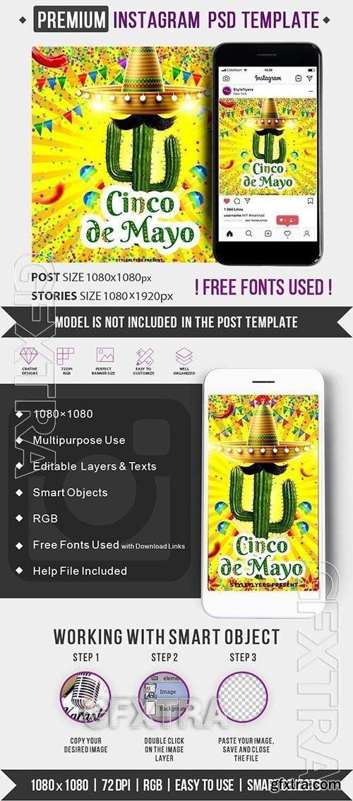 Cinco De Mayo PSD Instagram Post and Story Template 
