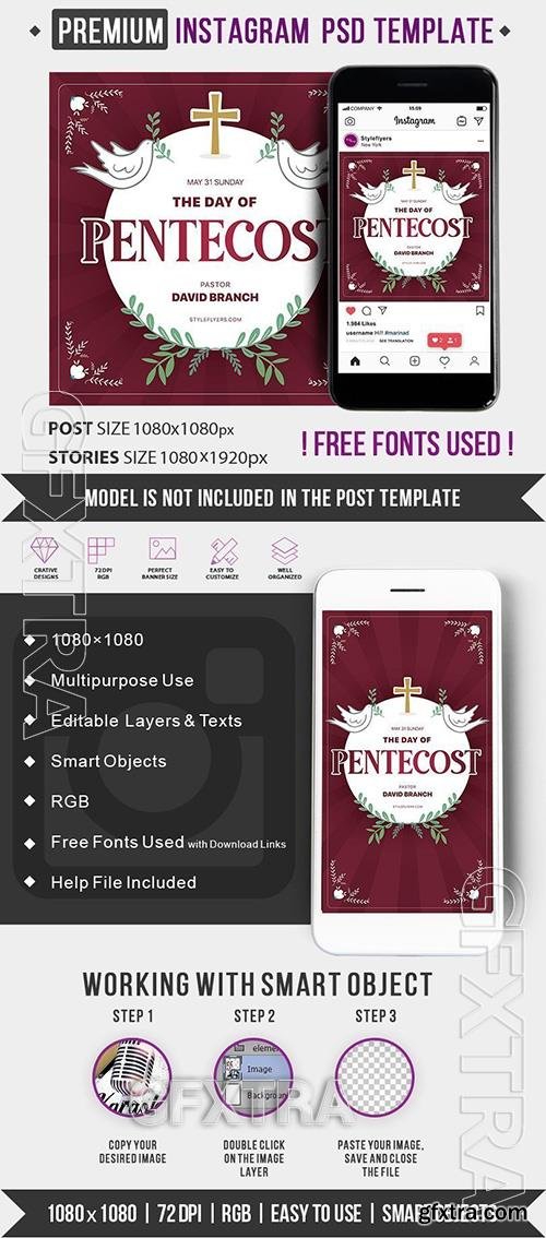 Pentecost PSD Instagram Post and Story Template Pentecost PSD Instagram Post and Story Template