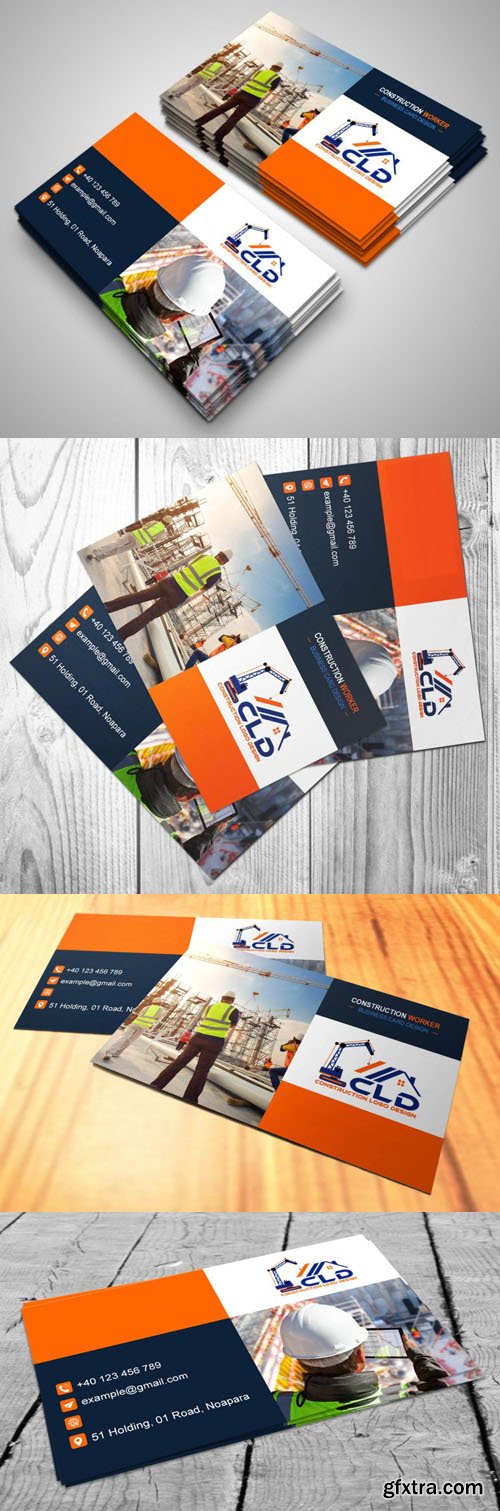 Construction Business Card PSD Design Template Construction Business Card PSD Design Template