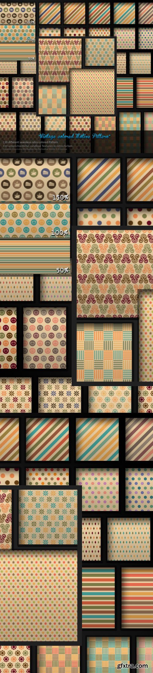 110 Photoshop Pattern Styles in Vintage Color Schemes