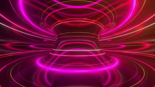 Videohive - Abstract Futuristic Neon Background with Rotating Glowing Lines Speed of Light Ultraviolet Rays - 33547385 - 33547385