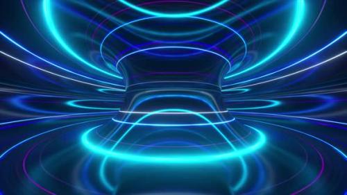 Videohive - Abstract Futuristic Neon Background with Rotating Glowing Lines Speed of Light Ultraviolet Rays - 33547392 - 33547392