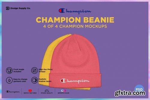 CreativeMarket - Champion Beanie Mockup 4810007