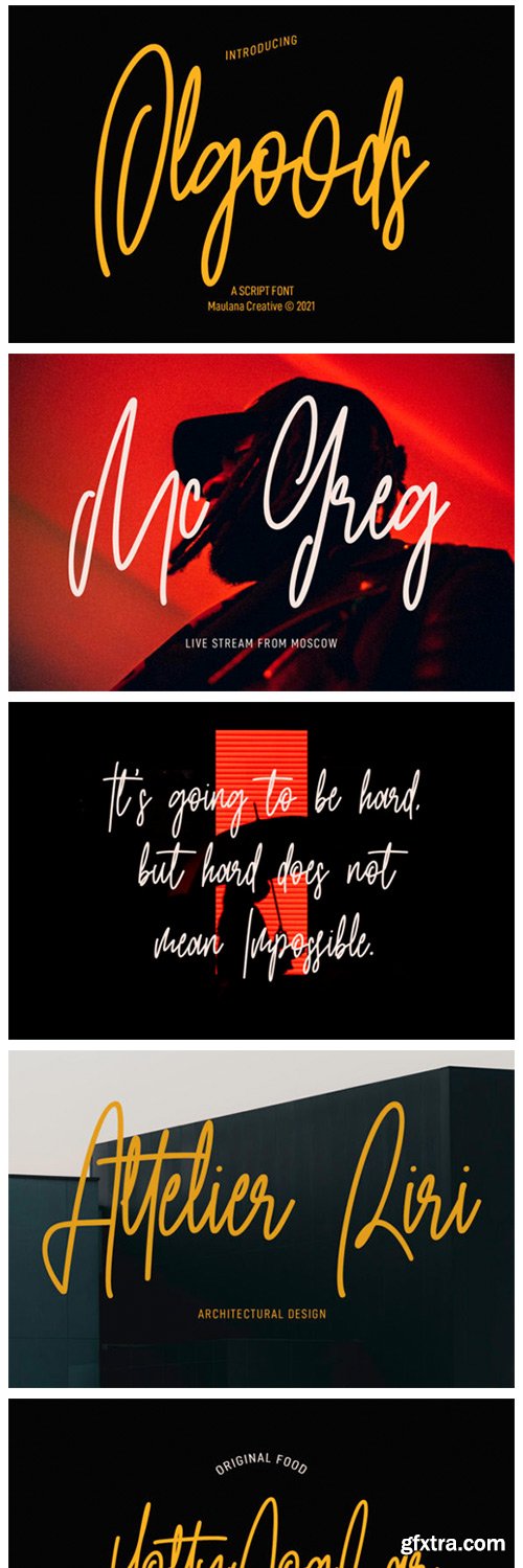 Olgoods Script Font Olgoods Script Font