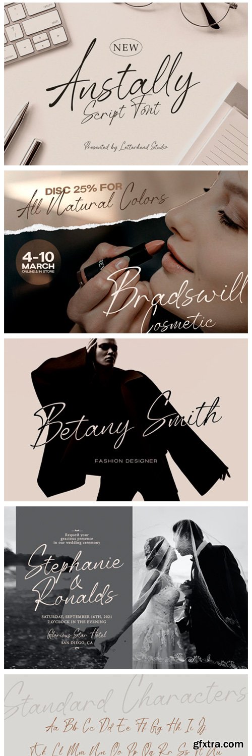 Anstally Script Font Anstally Script Font