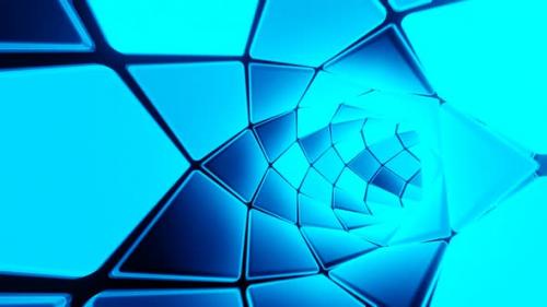 Videohive - Hypnotic Endless Tunnel, 3D Blue Sci-Fi VJ Loop Motion Graphics - 33610903 - 33610903