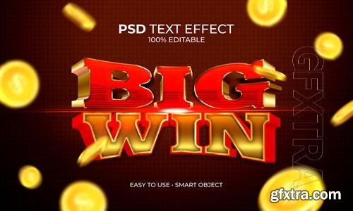 Big win jackpot text effect Premium Psd