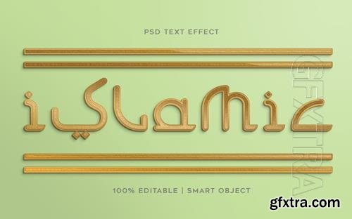 Islamic gold text effect detailed textire ornament Premium Psd