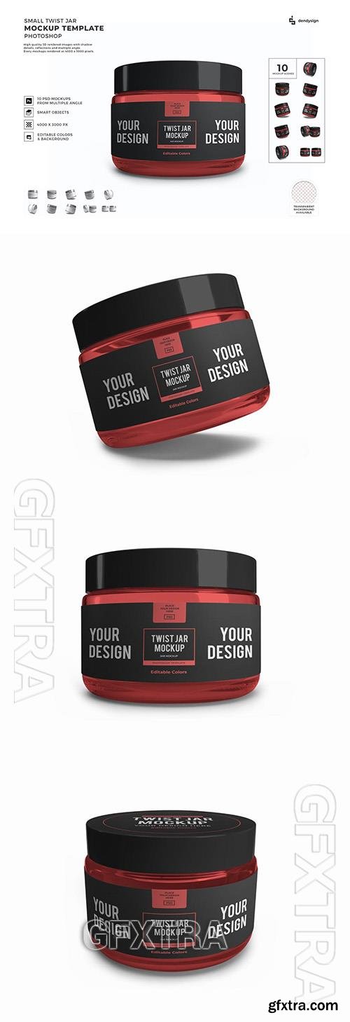 Twist Jar Packaging Mockup Template Set ZKPU2DJ Twist Jar Packaging Mockup Template Set ZKPU2DJ