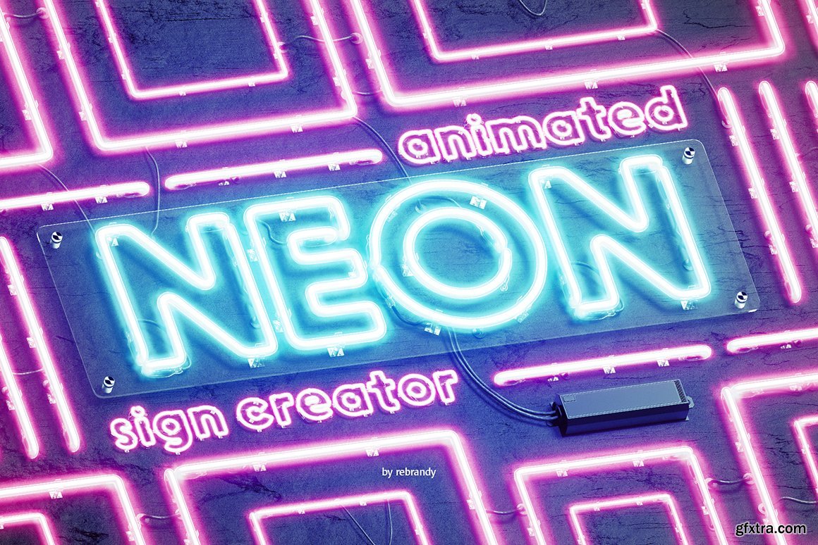CreativeMarket Neon Animated Sign Creator 5338598 » GFxtra