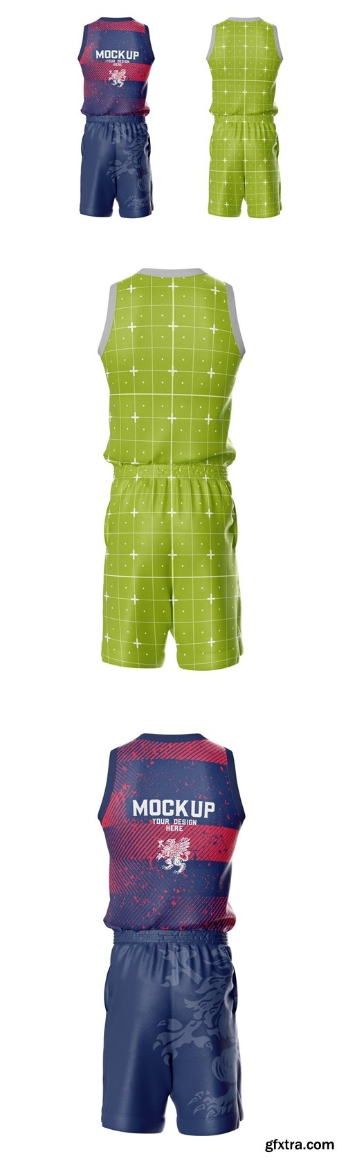 Basketball Kit Mockup. Back Side Basketball Kit Mockup. Back Side