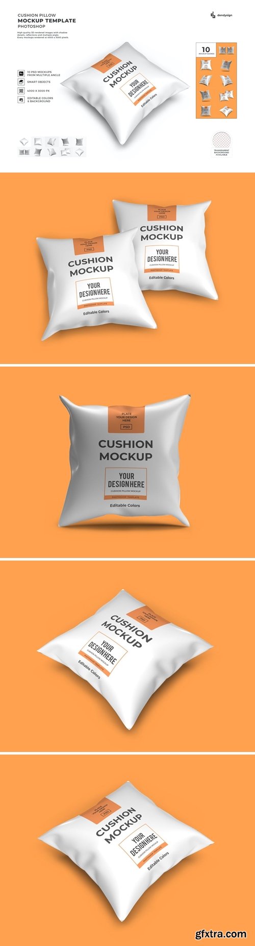 Cushion Pillow Mockup Template Set