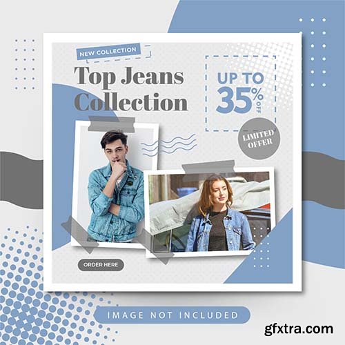 Fashion jeans sale social media instagram post