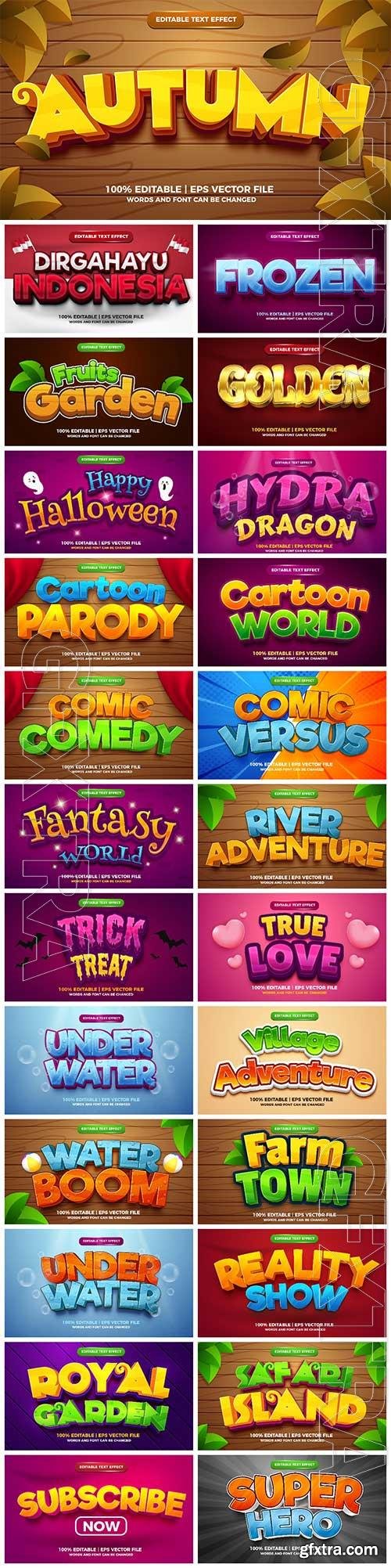 Set 3d editable text style effect vector vol 9 Set 3d editable text style effect vector vol 9