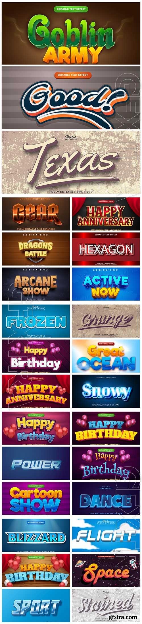 Set 3d editable text style effect vector vol 8 Set 3d editable text style effect vector vol 8