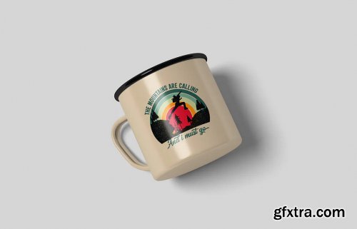 Enamel mug Mockup