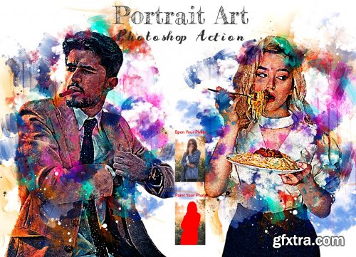 CreativeMarket - Portrait Art Photoshop Action 6363970